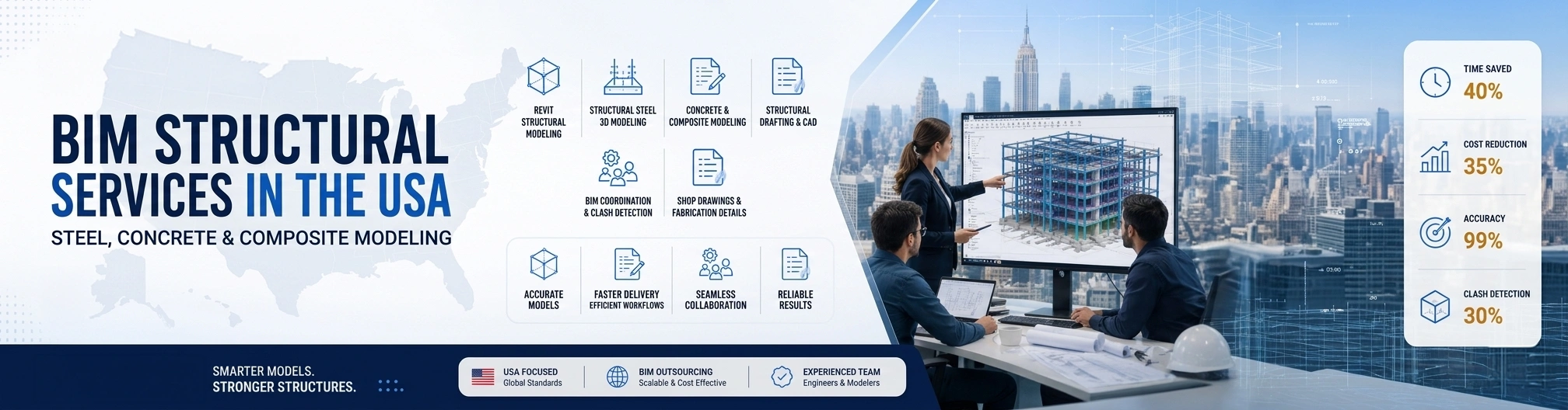 BIM Structural Services in the USA: Steel, Concrete & Composite Modeling